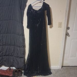 Fashion Nova Black Strapless Sequin Dress